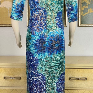 1960s Vintage Hawaiian Dress by Royal Hawaiian Vibrant Color Palette and Unique Design, Accented in Gold image 10