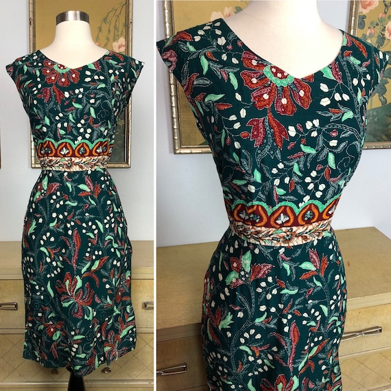 1990s Vintage Indian Cotton Dress -- Colorful Pri… - image 1