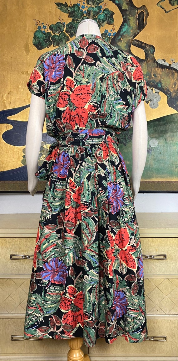 1990s Vintage Floral Print Wrap Dress by Together Cool