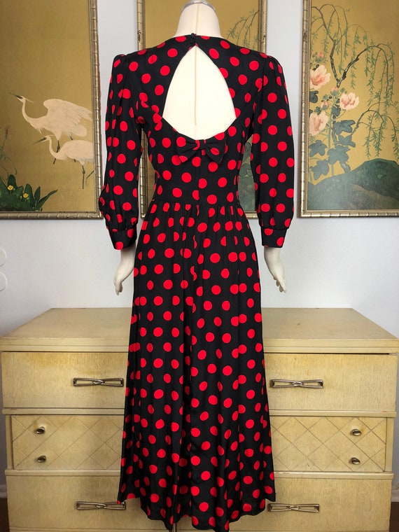 1980s Vintage Polka Dot Print Dress by Lanz Origi… - image 7