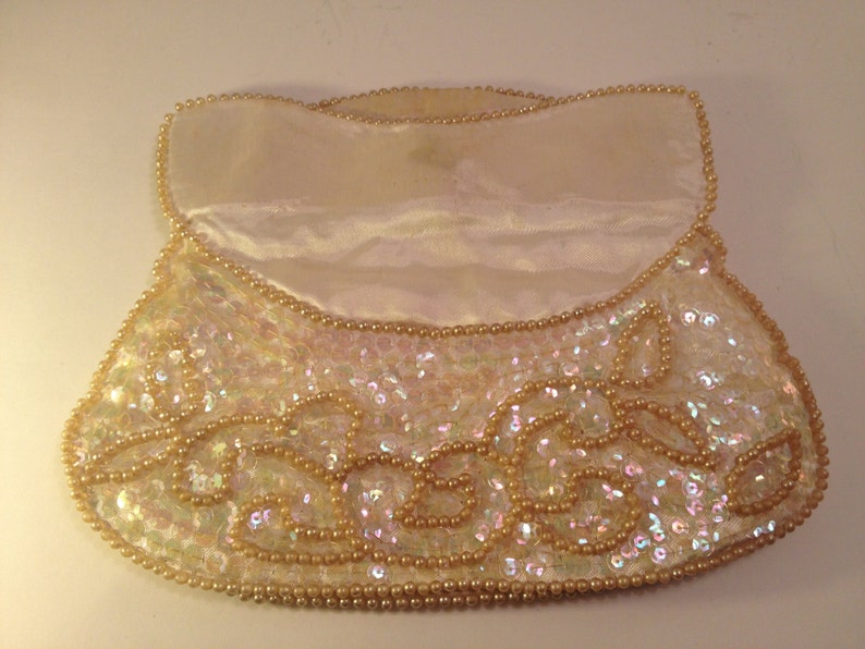 1950s Beaded and Sequined Bag by David's ImportFoldover Clutch image 2