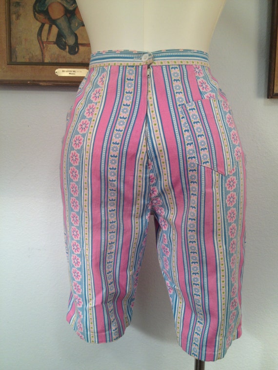 60s Linen Block Print Shorts main image 0