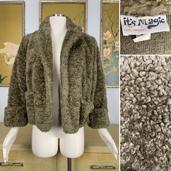 ジャケット・アウター 80S Vintage Fur Jacket 1970s 80s Vintage Faux Fur Jacket, It's Magic by Toni Garment