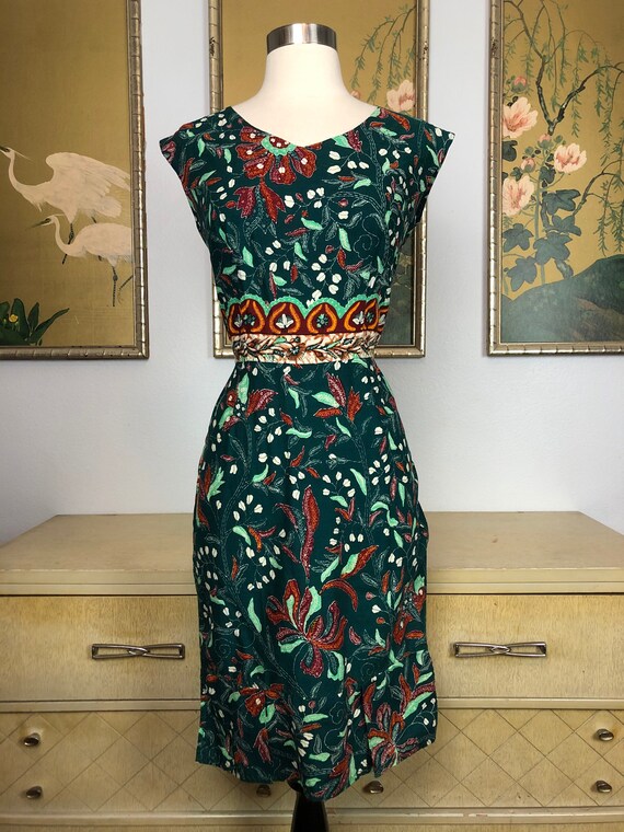 1990s Vintage Indian Cotton Dress -- Colorful Pri… - image 2