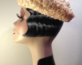 ヴィンテージ 1950 年代 麦わら帽子 ベール Chez Original - Etsy 日本