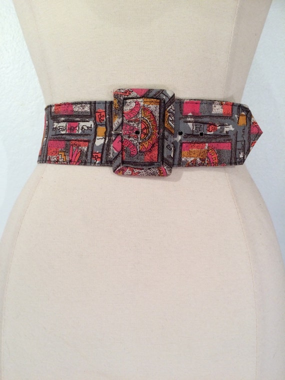 Unique mid century belt Mid-Century Modern Wood & Leather Lattice Belt Adjustable  main image 4