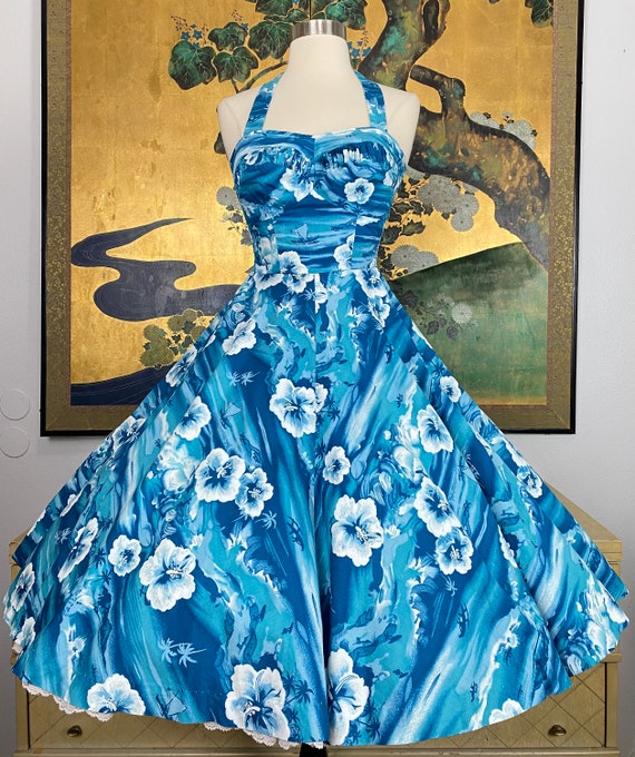 1950s Vintage Hawaiian Dress by Lauhala, Made in … - image 2