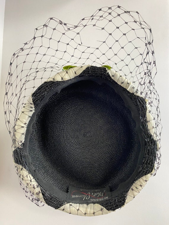 1960s Vintage Black Woven Hat by Phil Strann, Cal… - image 7