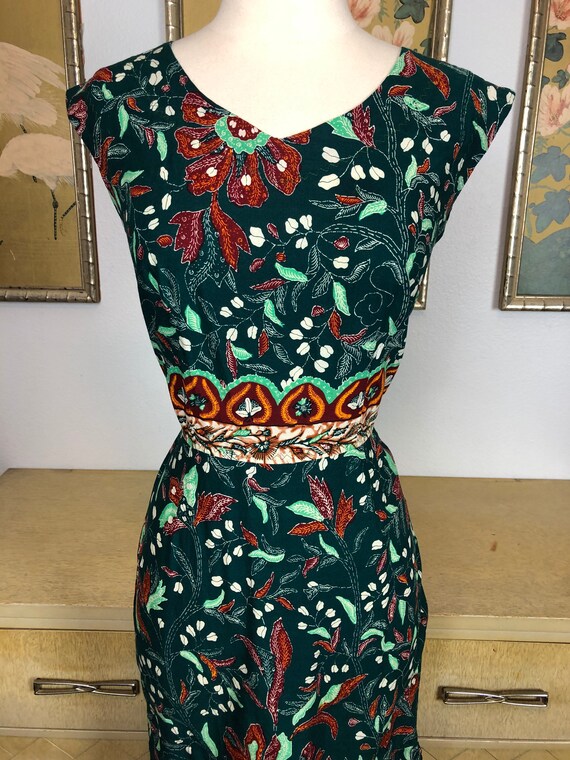 1990s Vintage Indian Cotton Dress -- Colorful Pri… - image 4