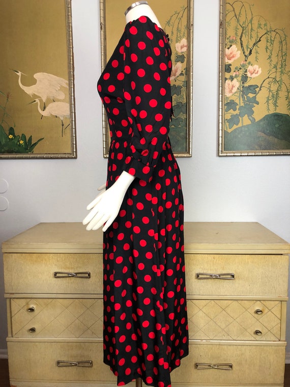 1980s Vintage Polka Dot Print Dress by Lanz Origi… - image 5