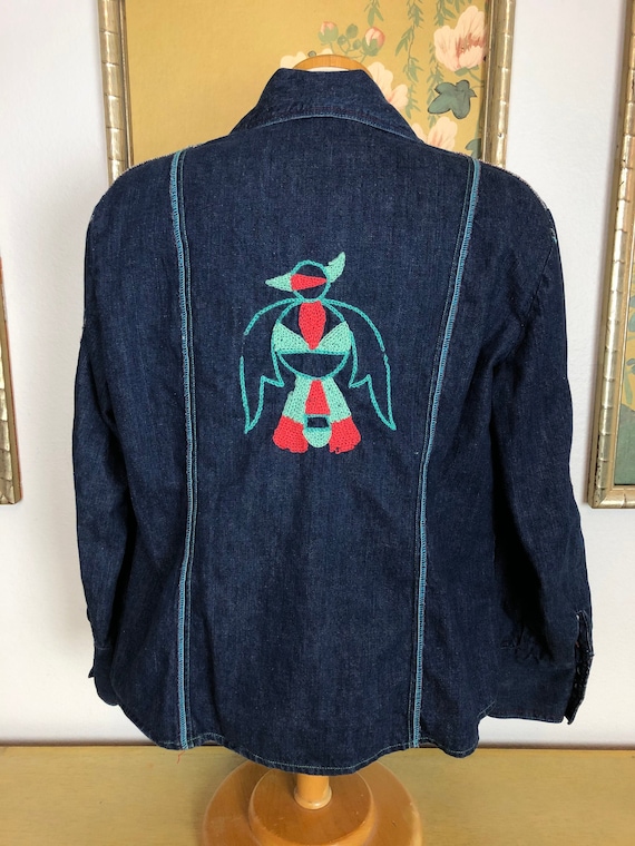 1970s Embroidered Denim Jacket by Kemington Expres