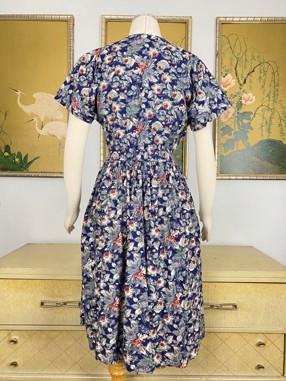 1980s 90s Vintage Cotton Floral Print Dress by Je… - image 10