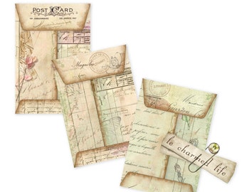 Coin Envelopes, Ephemera, Junk Journal, Printable, Digital Collage Sheet, Download, Magnolia, Botanical, Scrapbooking, Pocket, Vintage