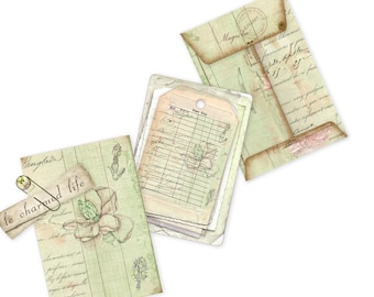 Ephemera Vintage Envelopes, Printable Stationery, Shabby Chic Decoration, Digital Ephemera, Printable Ephemera, Digital Envelopes