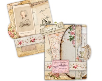 Junk Journal Pocket, Digital Writers Journal, Shabby Envelope, Junk Journal Kit, Printable, Ephemera, Grungy Vintage, Vintage Patent