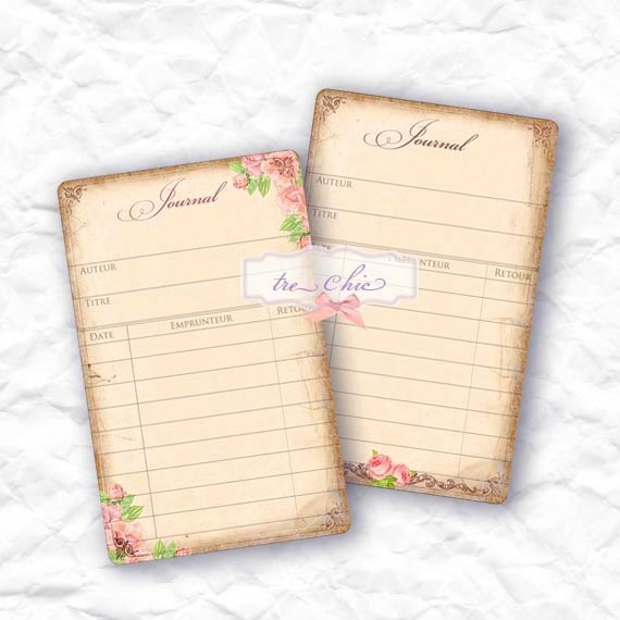 Rustic Vintage Inspired Antique Library And Printable Journal Etsy
