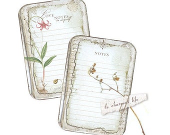 Printable Journal Card Aged Paper Mini Journal Day Planner Inserts