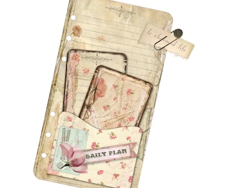 Printable Planner Personal Filofax Digital Collage Vintage Junk Journal Kit Instant Download Herbarium