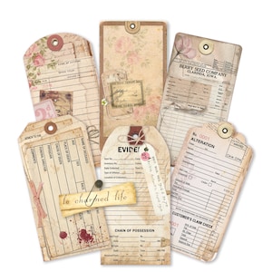 Vintage Ephemera Tags Digital Collage Sheet Download Digital Paper Instant Download Printables
