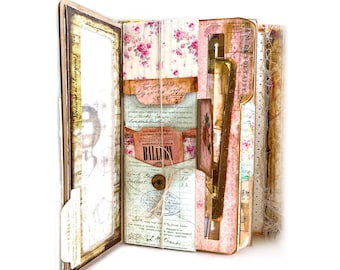 Boho Betty Folder Folio, Glassine Pockets, Gypsy Junk Journal, Ephemera Kit, Grungy Paper, Vintage, Journal Spot, Aged Papers