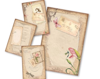 Aged Paper Digital Collage Vintage Ephemera