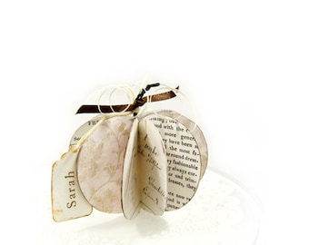 White Paper Pumpkin Vintage Halloween Fall Decor Digital Collage Instant Download