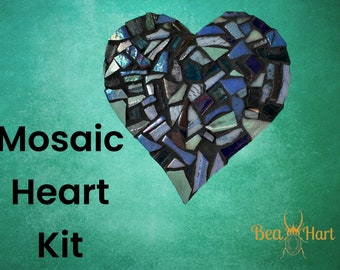 Mosaic Heart  Kit, Hanging Heart Kit, Medium