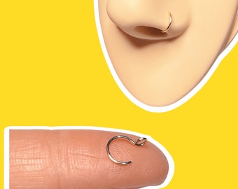Mini gold fake nose ring 5mm faux nose ring - hoop nose ring - body fake piercings - nose ring