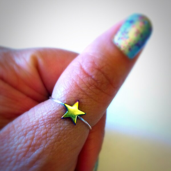 Star Thumb Ring Adjustable Thin Ring Stacking Ring