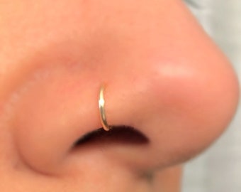very tiny fake nose ring 5mm set 2 - faux nose ring - hoop nose ring - body fake piercings - nose ring - punk jewelry 20g 22g 24g ring