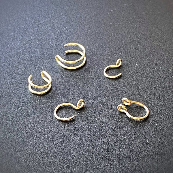 Bestsellers set, nep piercings, nep neusring, septum ring, kraakbeen ring, tragus ring, conch ring, lip ring, oorlel ring, clip op