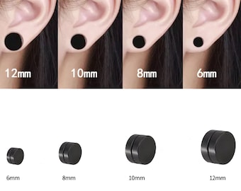 MENS WOMENS PAIR ACRYLIC FAKE EAR PLUG CHEATER STUD EARRING 6MM UK MENS WOMENS PAIR ACRYLIC FAKE EAR PLUG CHEATER STUD EARRING 6MM UK