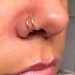 18g double nose ring for single pierced nose hoops thick Sterling 14k Gold or 14k Rose Gold 6mm 7mm 8mm 9mm 10mm 11mm 12mm nose ear 