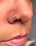 18g double nose ring for single pierced nose hoops thick Sterling 14k Gold or 14k Rose Gold 6mm 7mm 8mm 9mm 10mm 11mm 12mm nose ear 