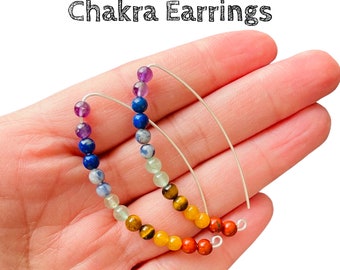 Chakra Gemstone Bead Hook Earrings