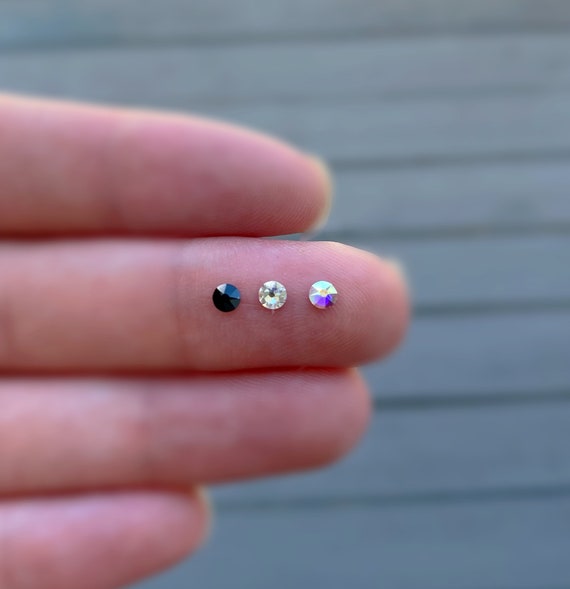 Fake Nose Stud Ring Tragus Stud Piercing Swarovski Crystal Etsy