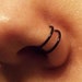 Black twist in double nose ring for single pierced nose hoops tiny and small diameter 6mm 7mm 8mm 9mm 10mm 11mm 12mm 22 20 18 16 gauge 