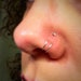 double nose ring for single pierced nose hoops tiny and small 22g diameter Sterling 14k Gold or 14k Rose Gold 6mm 7mm 8mm 9mm 10mm 11mm 12mm 