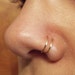 Gold double nose ring, fake piercing hoops, faux body jewelry, lip ring, punk nose rings, clip on nose ring, delicate tiny nose earrings 