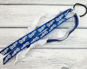 Los Angeles Dodgers Fan Blue & White Ponytail Ribbon Streamer