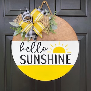 Sunshine Front Door Wreath, Spring/Summer Door Hanger, Hello Sunshine Door Hanger, Sunshine Decor, Front Door, Summer Wreath,