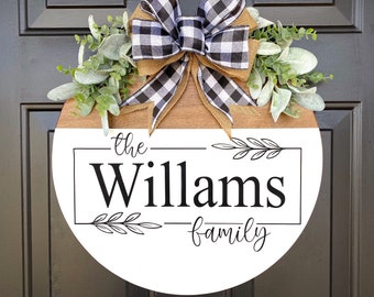 Personalized Door Hanger | Front Door Decor | Family Name Sign | Last Name Door Hanger | Wood Door Hanger | Couples Gift | Welcome Sign