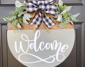 Front Door Welcome Sign, Entryway Welcome, Front Door Hanger, Welcome Wreath, Front Door Decor, Housewarming Gift, Year Round Sign