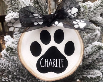 Pet Ornament, Pet Gift, Dog Ornament, Wood Ornament, Personalized Dog Ornament, Rustic Ornament, Dog Lover Gift