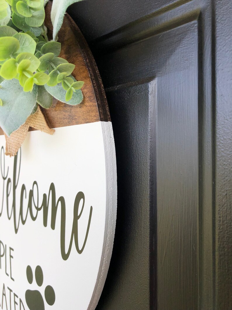 Front Door Dog Sign Dogs People Tolerated Pet Sign Etsy