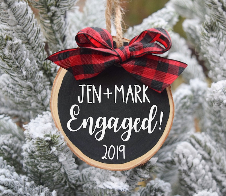 Engaged Christmas Ornament Christmas Ornament Personalized Etsy