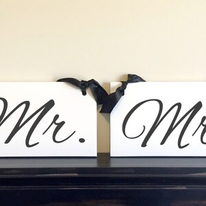 MR. and MRS. CHAIR Signs, Wedding signs, Custom Wedding signs, Hanging Signs, Wedding Signage, Photo Prop, 6 x 12 inches