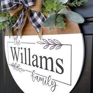 Personalized Family Name Wood Door Hanger: Welcome Sign - Etsy