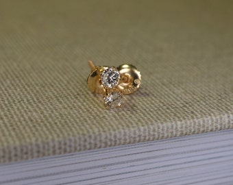 Diamond Stud Earrings (14K Yellow Gold)