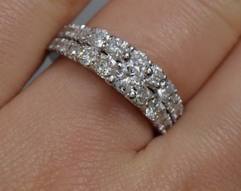 Diamond Engagement Ring and Wedding Band Set (18K White Gold)